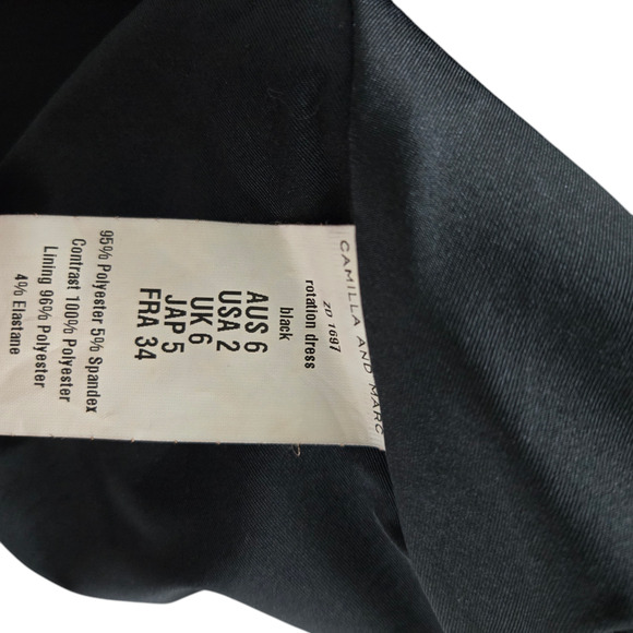 NWT Camilla and Marc Black Dress A-Line Mini Size 2 Scuba Net Top Night Out - Picture 13 of 16